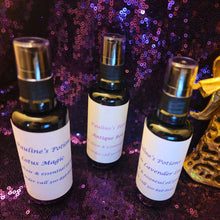 Load image into Gallery viewer, Three bottles of 'Pauline's Potions' on a glittery purple background