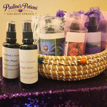 Load image into Gallery viewer, Pauline’s Potions Sacred Sprays collection featuring Luscious Lavender Lace, Antique Rose, and Lotus Magic botanical sprays