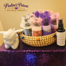 Load image into Gallery viewer, Pauline’s Potions Sacred Sprays collection featuring Luscious Lavender Lace, Antique Rose, and Lotus Magic botanical sprays