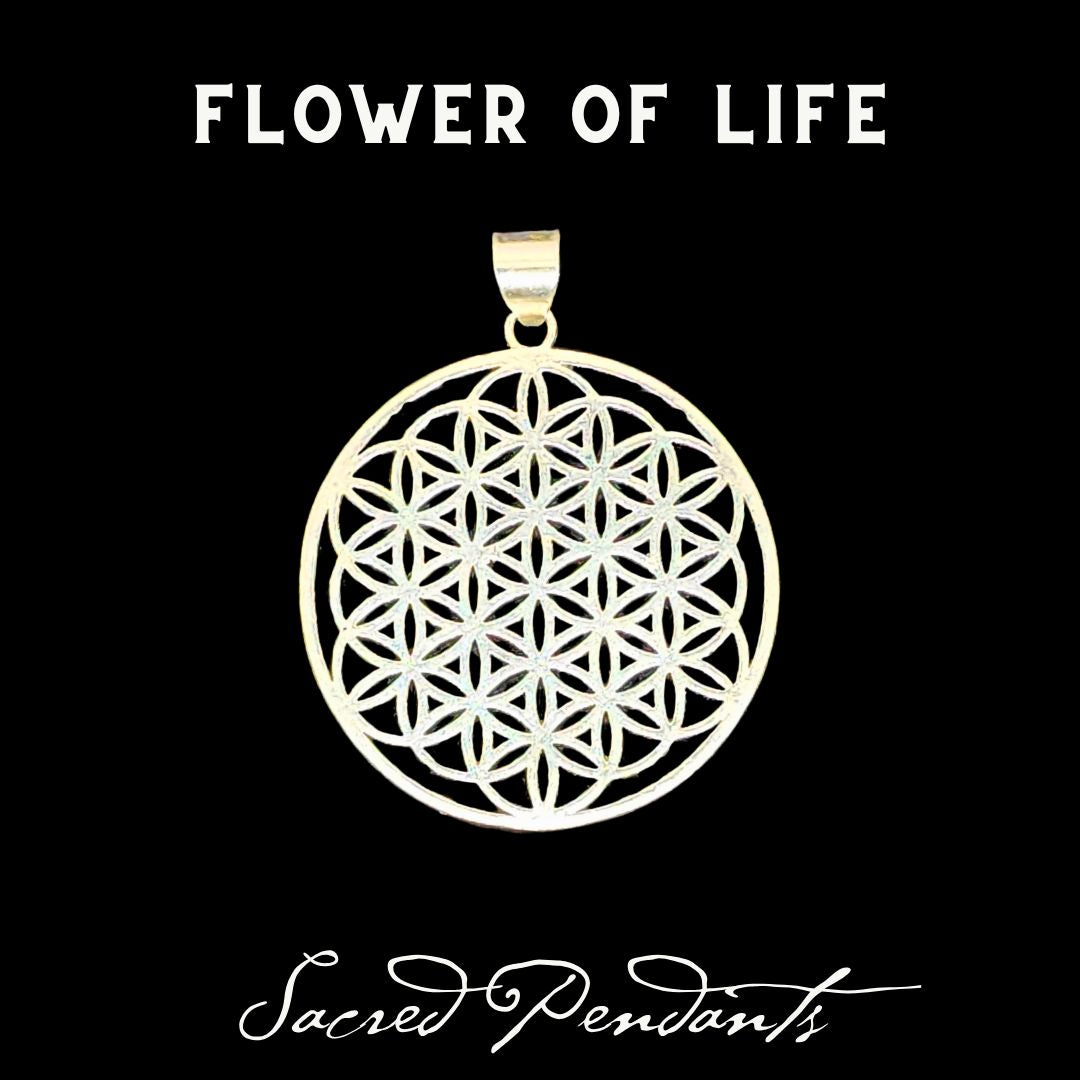 フラワーオブライフ Flower of Life 92.5% Sterling Silver Pendant – Sacred Geometry