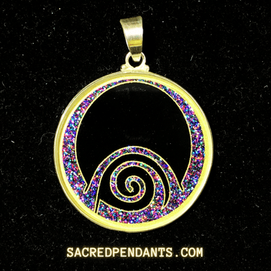 4th Dimension Sacred Geometry Pendant in Sterling Silver, Gemstone Necklace for EMF Protection and Spiritual Healing.