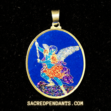 Load image into Gallery viewer, Archangel Michael Sterling Silver Necklace – Guardian Angel Protection Pendant with Gemstone.