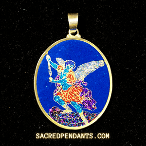 Archangel Michael Sterling Silver Necklace – Guardian Angel Protection Pendant with Gemstone.