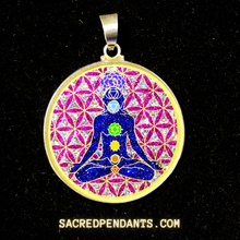 Load image into Gallery viewer, Chakra Man - Sacred Geometry Gemstone Pendant