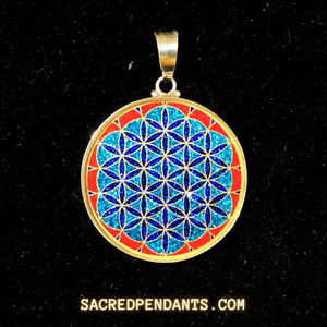 Flower of Life Sacred Geometry Pendant – Sterling Silver Gemstone Necklace Representing Harmony and Unity