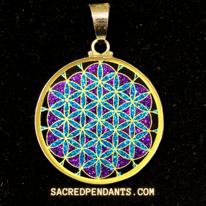 Flower of Life Sacred Geometry Pendant – Sterling Silver Gemstone Necklace Representing Harmony and Unity