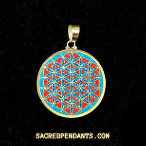 Flower of Life Sacred Geometry Pendant – Sterling Silver Gemstone Necklace Representing Harmony and Unity