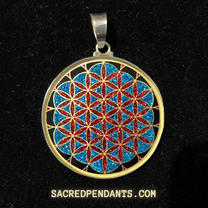 Flower of Life Sacred Geometry Pendant – Sterling Silver Gemstone Necklace Representing Harmony and Unity