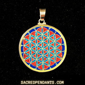 Flower of Life Sacred Geometry Pendant – Sterling Silver Gemstone Necklace Representing Harmony and Unity