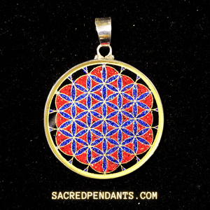 Flower of Life Sacred Geometry Pendant – Sterling Silver Gemstone Necklace Representing Harmony and Unity