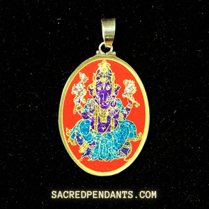 Ganesha Sacred Geometry Pendant – Sterling Silver Gemstone Necklace for Overcoming Obstacles and New Beginnings.