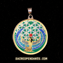 Load image into Gallery viewer, Goddess Isis Sacred Geometry Pendant – Sterling Silver Gemstone Necklace Symbolizing Protection and Divine Feminine Energy.