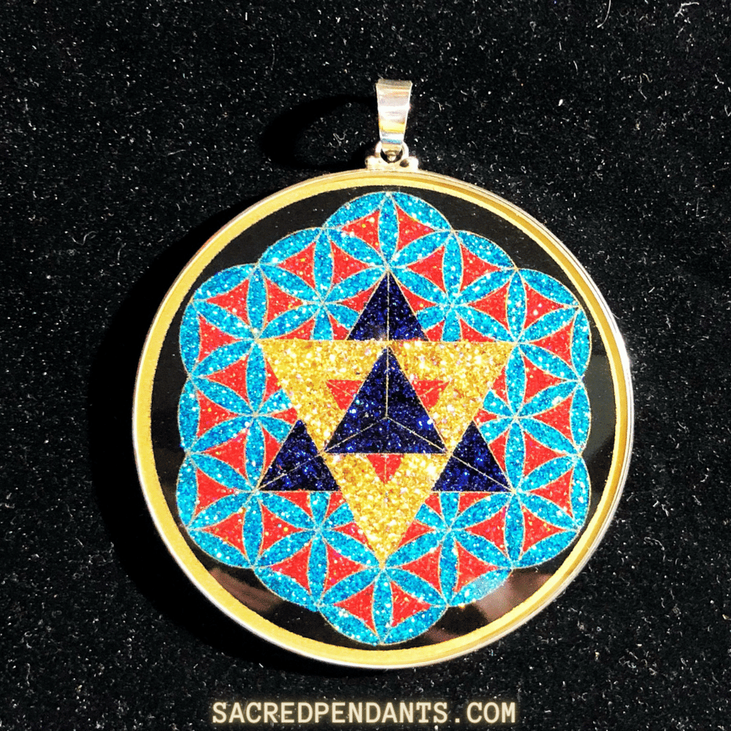 EXTRA LARGE - Merkaba in Flower of Life - Sacred Pendants