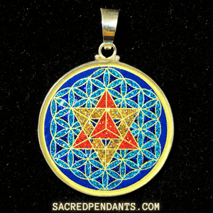 MerKaBa in Flower of Life - Sacred Geometry Gemstone Pendant