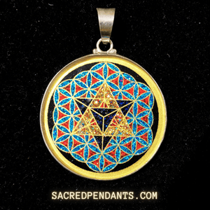 MerKaBa in Flower of Life - Sacred Geometry Gemstone Pendant