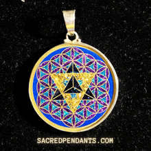 Load image into Gallery viewer, MerKaBa in Flower of Life - Sacred Geometry Gemstone Pendant