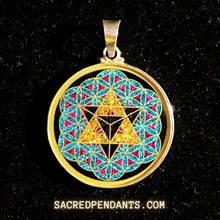 Load image into Gallery viewer, MerKaBa in Flower of Life - Sacred Geometry Gemstone Pendant