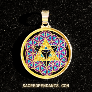 MerKaBa in Flower of Life - Sacred Geometry Gemstone Pendant