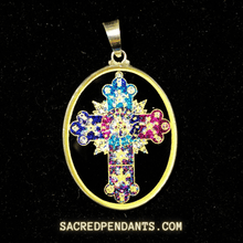 Load image into Gallery viewer, Rose Cross - Sacred Geometry Gemstone Pendant