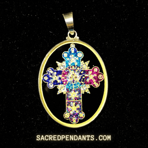 Rose Cross - Sacred Geometry Gemstone Pendant