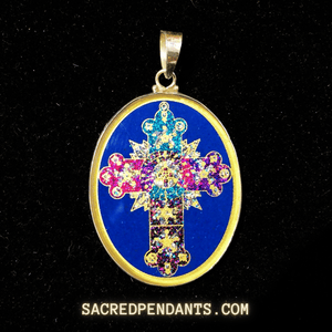 Rose Cross - Sacred Geometry Gemstone Pendant