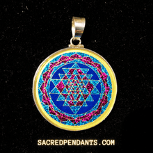 Load image into Gallery viewer, Sri Yantra - Sacred Geometry Gemstone Pendant