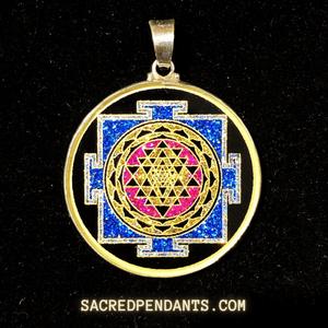 Sri Yantra Mandala - Sacred Geometry Gemstone Pendant