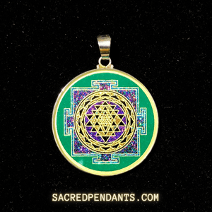 Sri Yantra Mandala - Sacred Geometry Gemstone Pendant