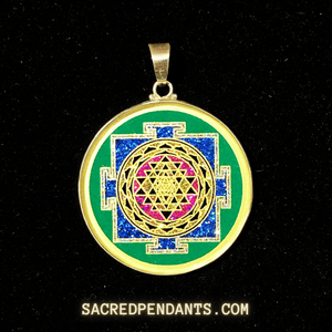 Sri Yantra Mandala - Sacred Geometry Gemstone Pendant