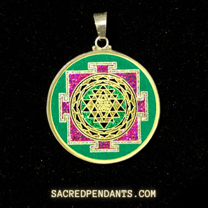 Sri Yantra Mandala - Sacred Geometry Gemstone Pendant