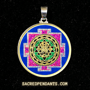 Sri Yantra Mandala - Sacred Geometry Gemstone Pendant