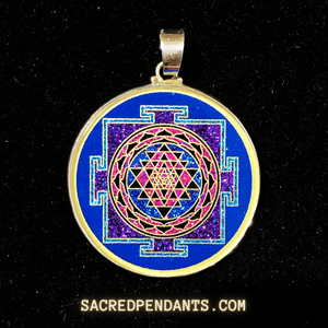 Sri Yantra Mandala - Sacred Geometry Gemstone Pendant