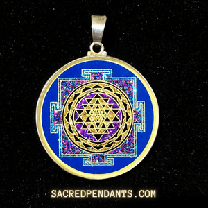 Sri Yantra Mandala - Sacred Geometry Gemstone Pendant