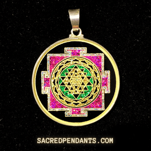 Sri Yantra Mandala - Sacred Geometry Gemstone Pendant