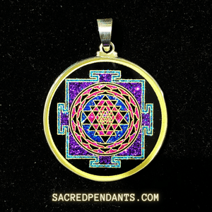 Sri Yantra Mandala - Sacred Geometry Gemstone Pendant