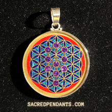 Load image into Gallery viewer, Tree of Life within the Flower of Life Sacred Geometry Gemstone Pendant