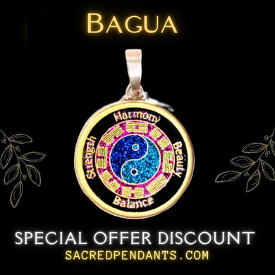 Bagua Sacred Geometry Pendant – Limited Edition Sterling Silver Necklace with Gemstone, Symbolizing Balance and Protection.