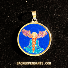 Load image into Gallery viewer, Caduceus Sacred Geometry Pendant – Sterling Silver Gemstone Necklace Symbolizing Healing and Balance.