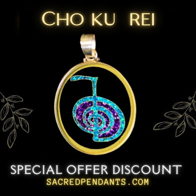 Cho Ku Rei Sacred Geometry Pendant – Limited Edition Sterling Silver Necklace with Gemstone for Reiki Energy Healing.