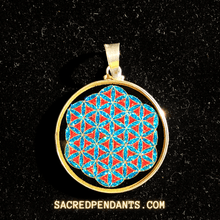 Load image into Gallery viewer, Flower of Life Classic Sacred Geometry Pendant – Sterling Silver Gemstone Necklace for Spiritual Growth.