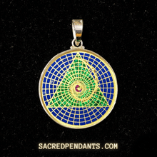 Load image into Gallery viewer, Golden Mean Spiral Sacred Geometry Sterling Silver Pendant with Gemstones for Balance
