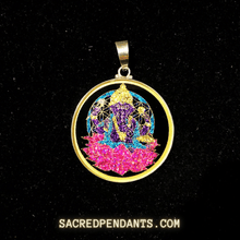 Load image into Gallery viewer, Lotus Ganesha -Sacred Geometry Gemstone Pendant