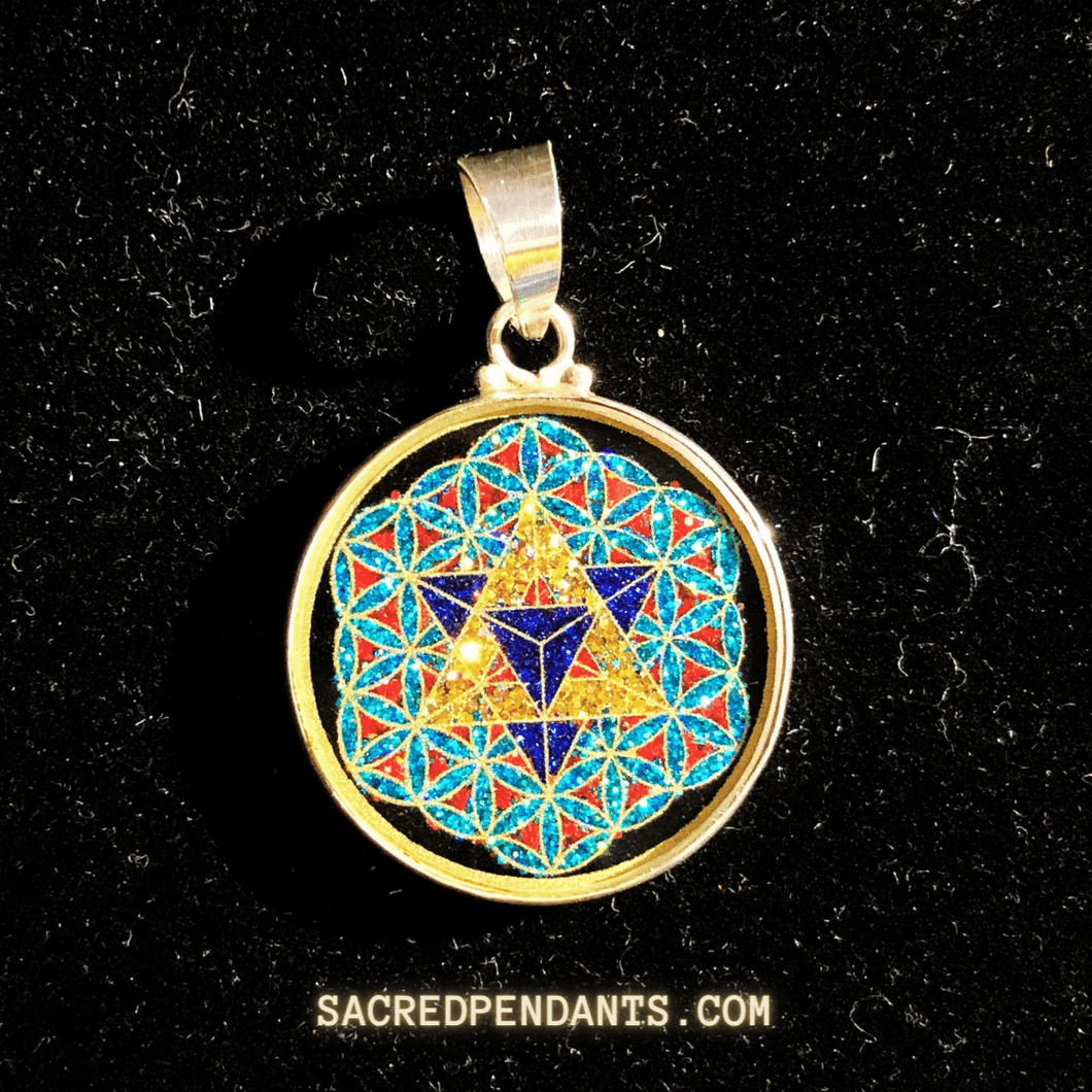 MINI Merkaba in Flower of Life - Sacred Pendants